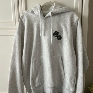 Stussy Heather Gray Hoodie with Dice Design
